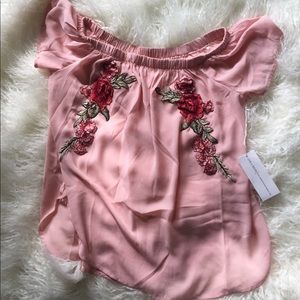 NWT Live 4 Truth Women's Off Shoulder Rose Blouse
